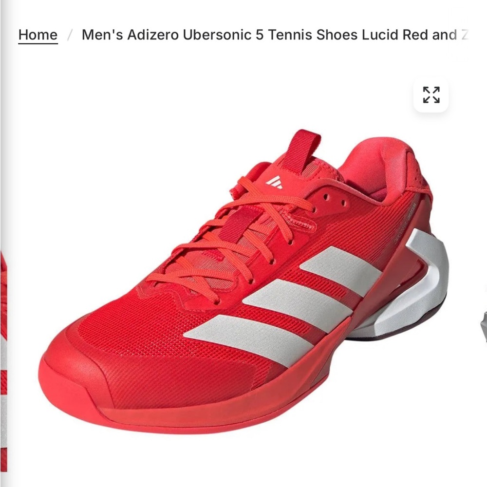 NEW Adidas adizero Ubersonic 5 Tennis Shoes - lucid red and White